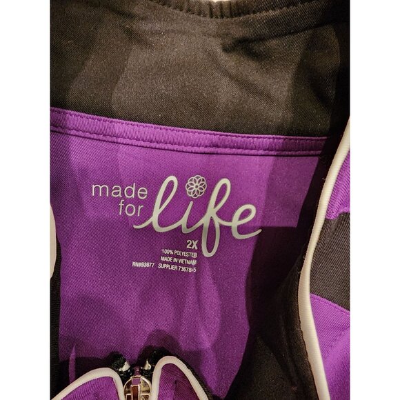 NEW Made For Life Women's 2X Zip-Up Athletic Jacket Purple & Black Polyester - Picture 2 of 10